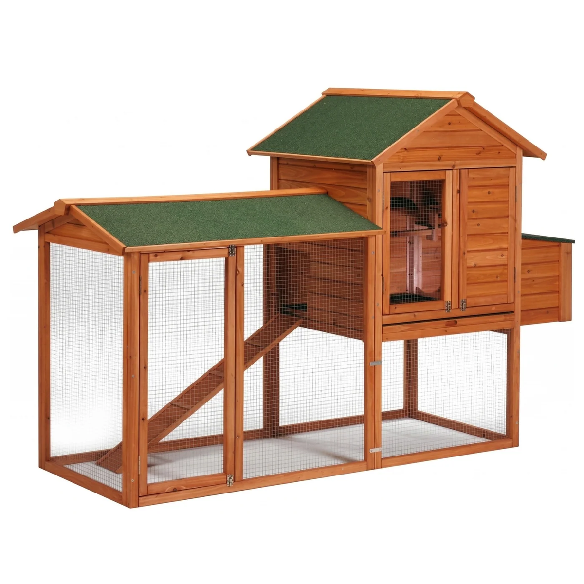 Poulailler en bois de sapin orange à 2 niveaux – détail