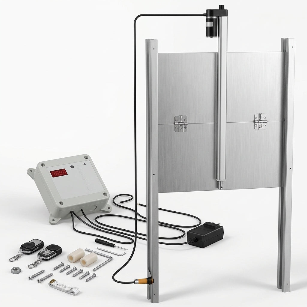 Kit de porte automatique électrique pour poulailler avec boîtier et télécommandes