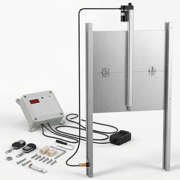 Kit de porte automatique électrique pour poulailler avec boîtier et télécommandes