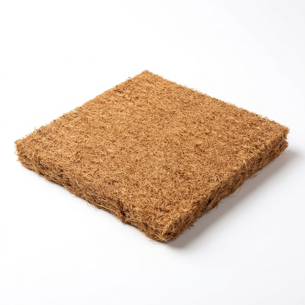 Tapis de pondoir carré en fibres naturelles brunes